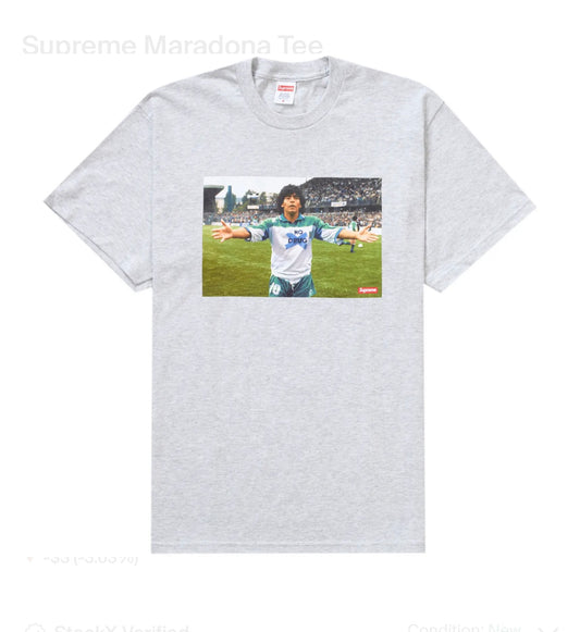 Supreme Maradona Tee Grey