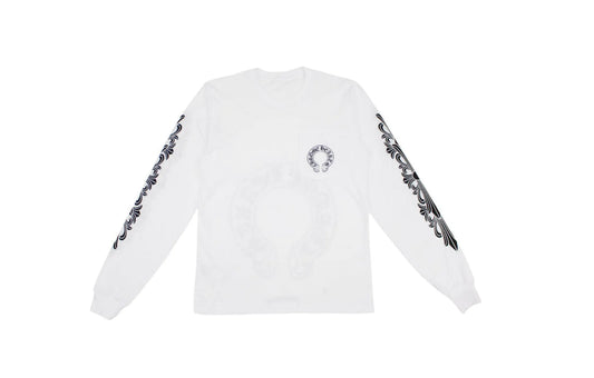 Chrome Hearts Floral Horseshoe L/S Tee White