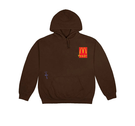 Travis Scott X McDonald’s Cactus Jack Sticker Hoodie Brown