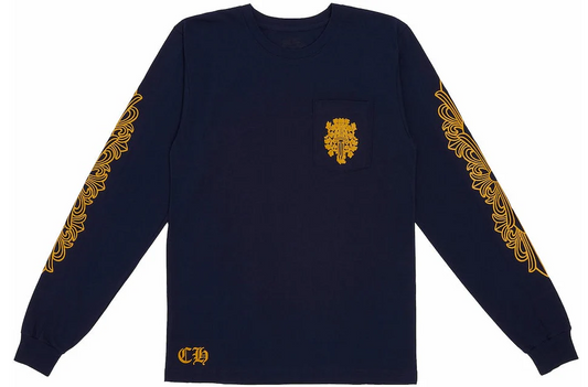 Chrome Hearts 'V89 Dagger Navy Long-sleeved Tee