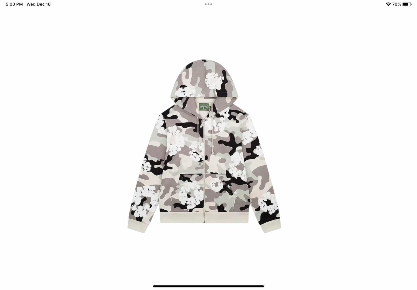 Denim Tears Camo Wreath Hoodie Snow Camo