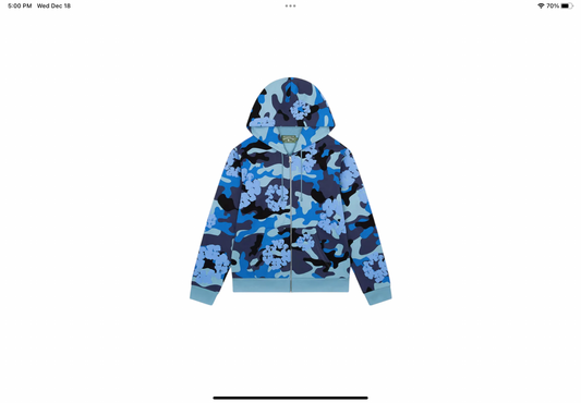 Denim Tears Camo Wreath Hoodie Blue Camo