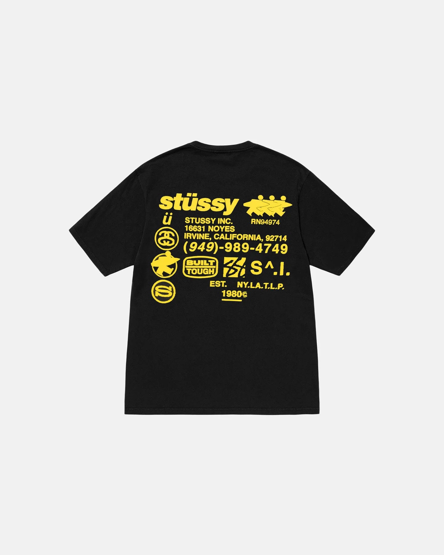 Stussy Puff Print Tee Black/Yellow