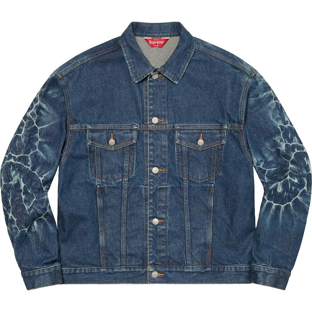 Supreme Shibori Denim Trucker Jacket Rigid Indigo