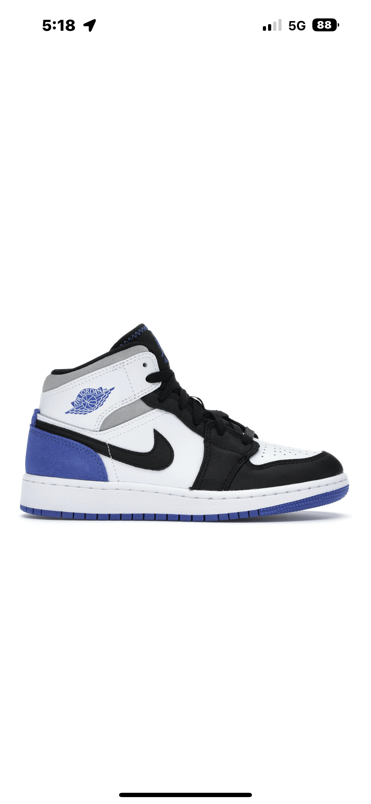 Jordan 1 Mid SE White Black Royal (GS)