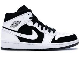 Jordan 1 Mid White Black