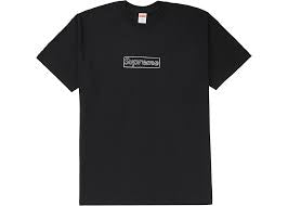 Supreme X KAWS Chalk Logo Tee Black