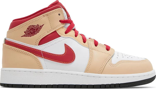 Jordan 1 Mid Light Cardinal Curry (GS)