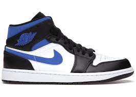 Air Jordan 1 Mid White Black Racer Blue