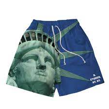 Bravest Studio Shorts Statue of Liberty Blue