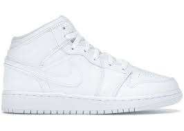 Air Jordan 1 Mid "Triple White (GS)