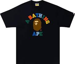 Bape Colors College Tee Black