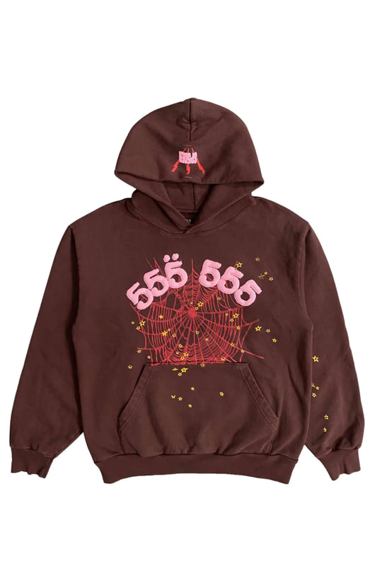 SP5DER “Angel Number” Hoodie Brown