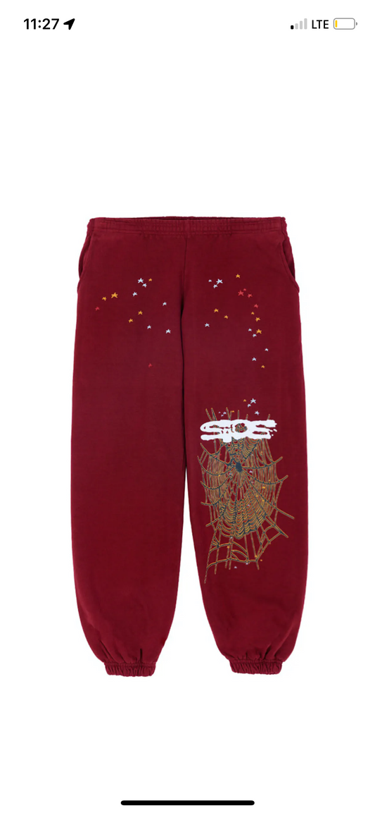 SP5DER Logo Sweatpants “Maroon”